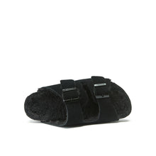 Load image into Gallery viewer, Black two-straps ALBERTO made with leather suede
