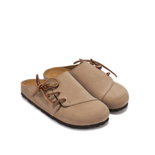 Load image into Gallery viewer, Taupe sabot clogs ESTER made with suede leather
