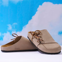 Load image into Gallery viewer, Taupe sabot clogs ESTER made with suede leather
